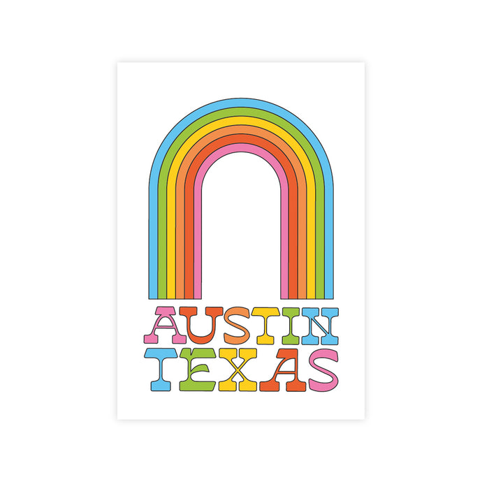 Austin, Texas Rainbow Postcard