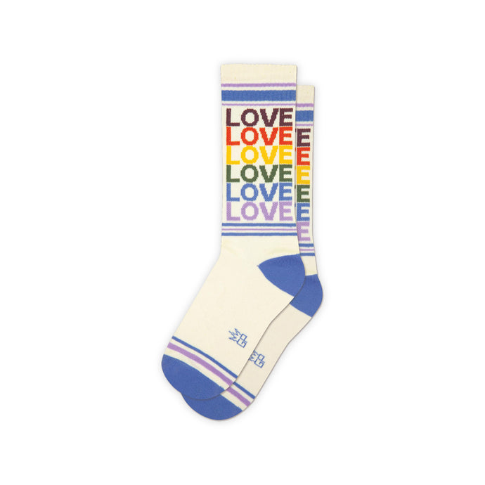 LOVE - Vintage Rainbow Gym Socks