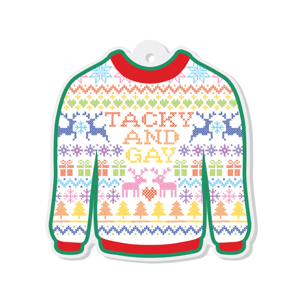 Tacky and Gay Sweater Ornament