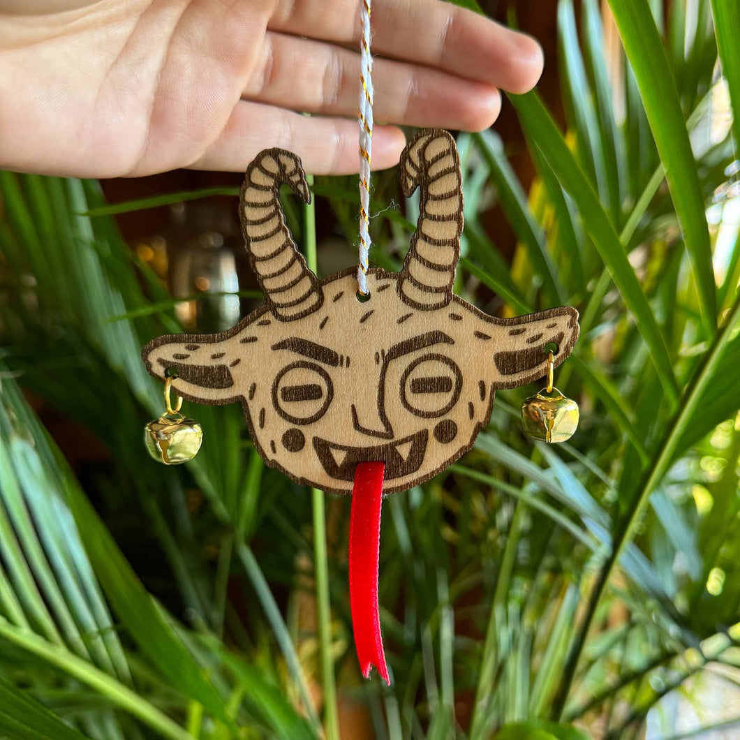 Wooden Krampus Ornament