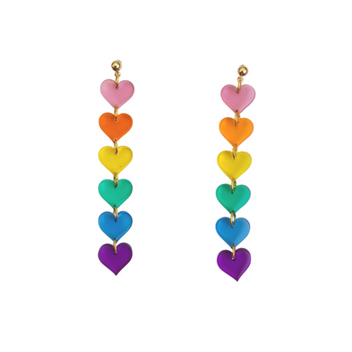 Rainbow Hearts - Earrings