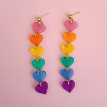 Load image into Gallery viewer, Rainbow Hearts - Earrings