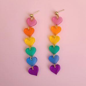 Rainbow Hearts - Earrings