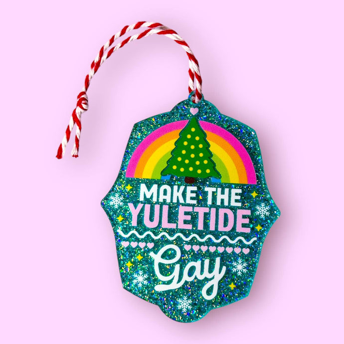 Make the Yuletide Gay Glitter Ornament