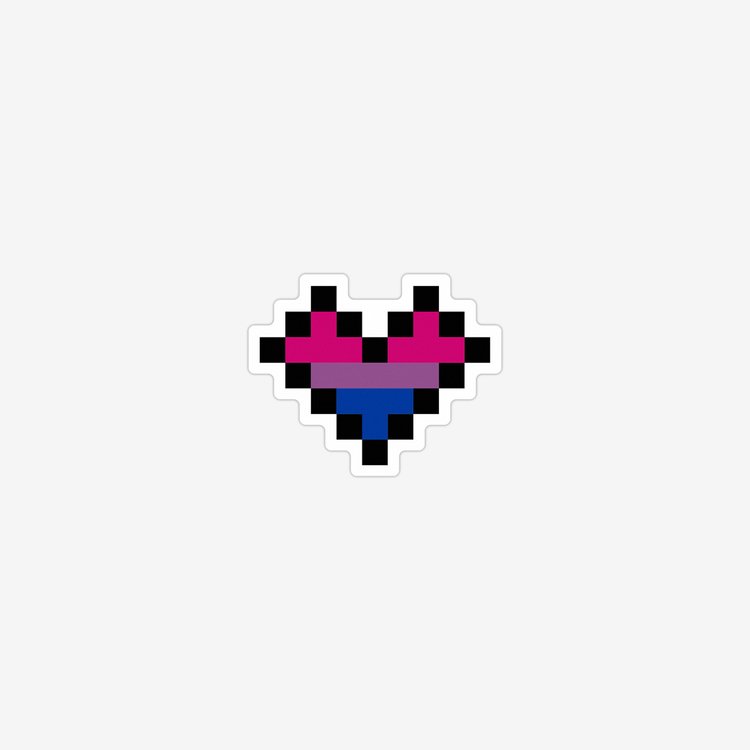 Bisexual Pixel Heart Sticker