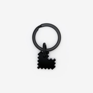 Black Pixel Heart Keychain