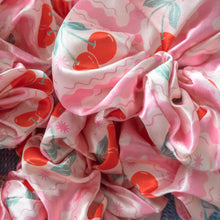 Load image into Gallery viewer, Pink Cherry Satin Scrunchies