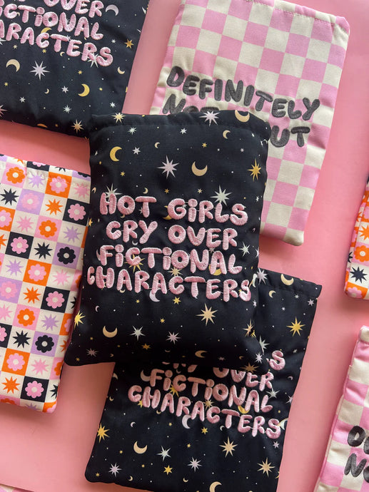 Hot Girls Cry Over Fictional Characters Book Sleeve