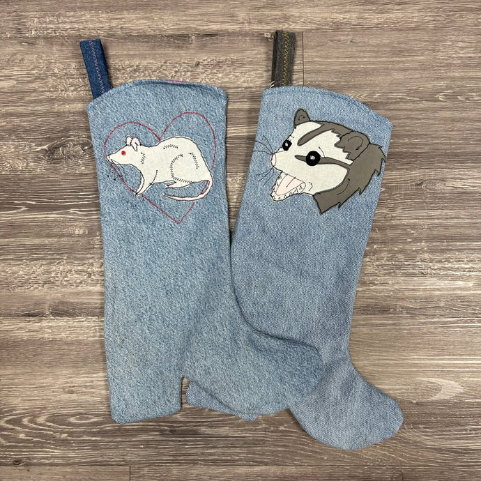 Denim Rodent Cowfolk Boot Stocking