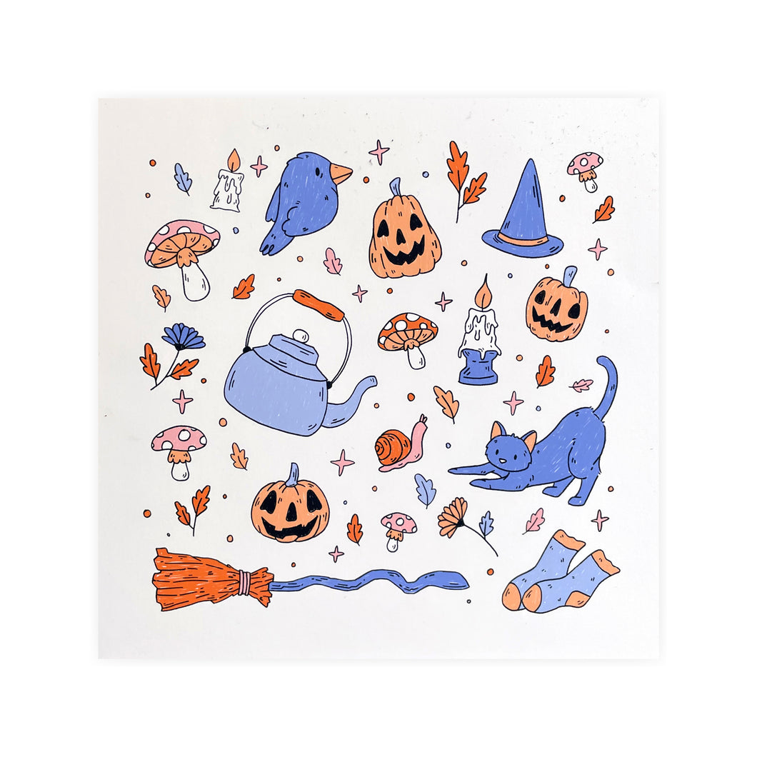 Halloween Supplies 8x8 Art Print