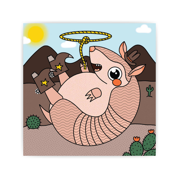 Yeehaw Armadillo Print
