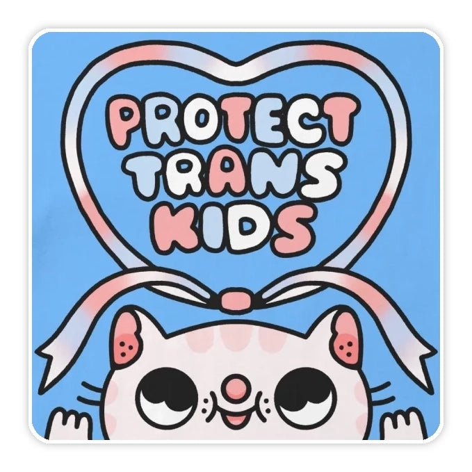 Protect Trans Kids Cat Sticker