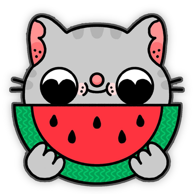 Watermelon Cat Sticker