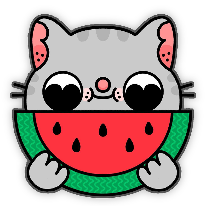 Watermelon Cat Sticker