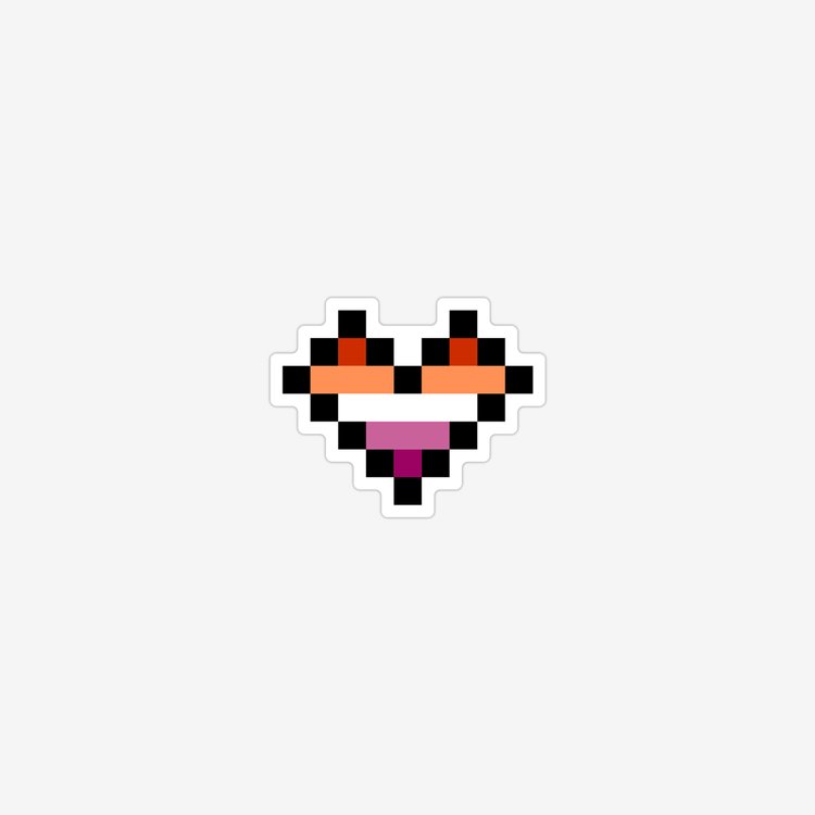 Lesbian Pixel Heart Sticker