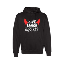 Load image into Gallery viewer, Live, Laugh, Lucifer Hoodie (Black)