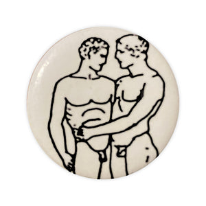 Vintage "Men Embracing" Button