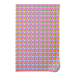 Rainbow Hearts wrapping paper