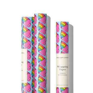 Rainbow Hearts wrapping paper