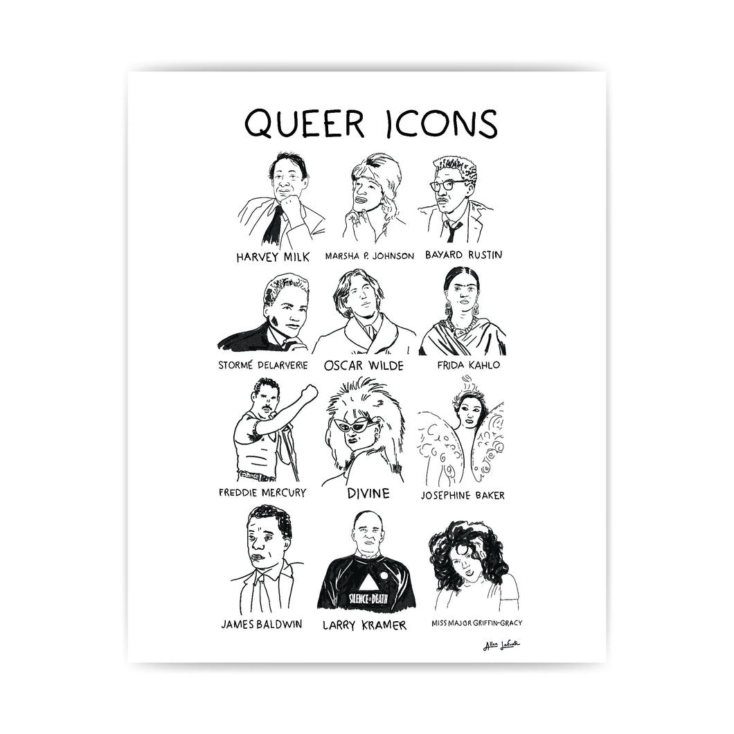 Queer Icons Print: Allen LaFeunte X TLGS Collab