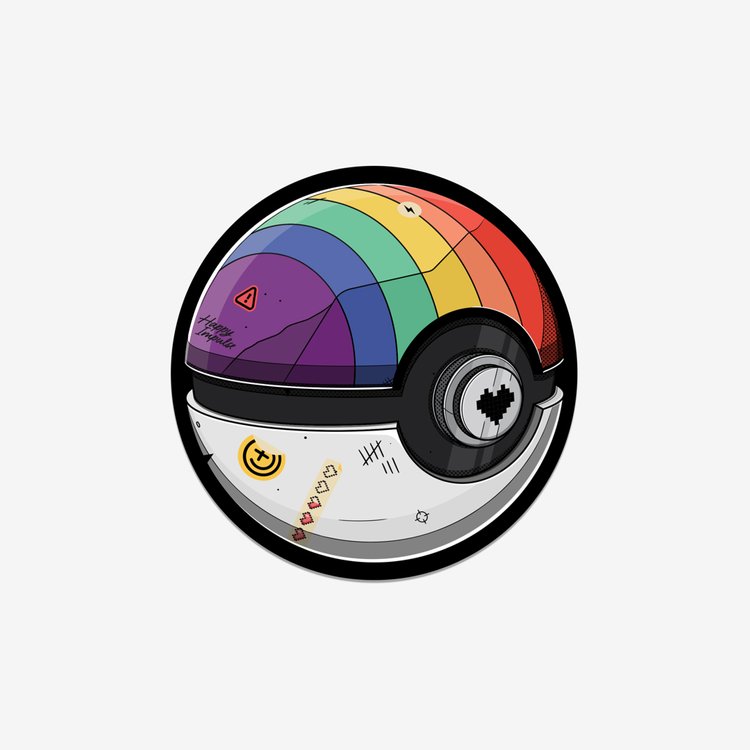 Rainbow Pokeball Sticker