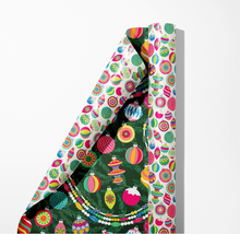 Load image into Gallery viewer, Bright Baubles &amp; Pink Ornaments Double Sided Wrapping Paper