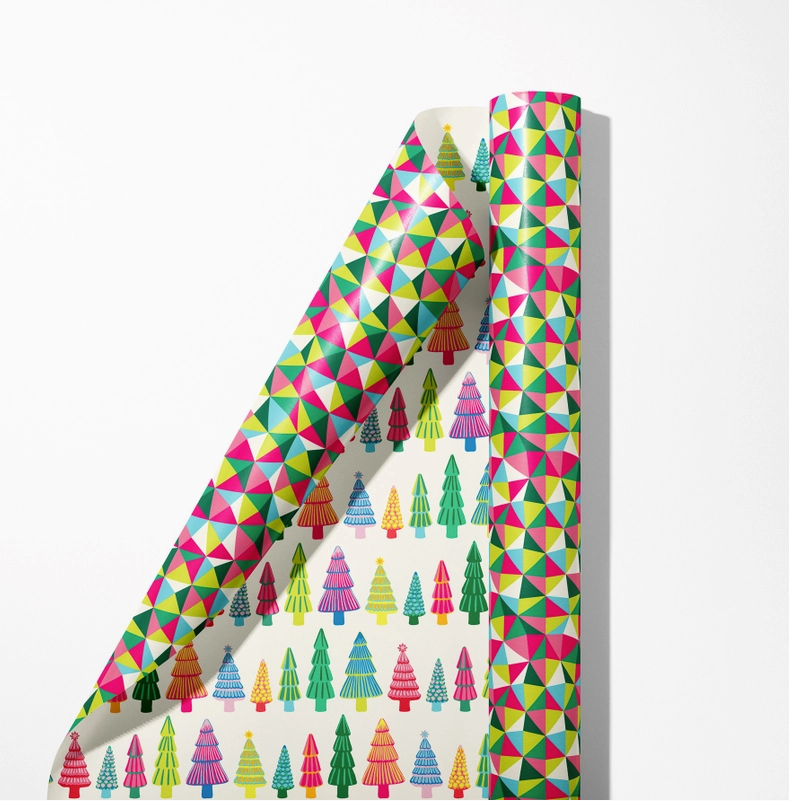 Glass Trees & Christmas Disco Double Sided Wrapping Paper