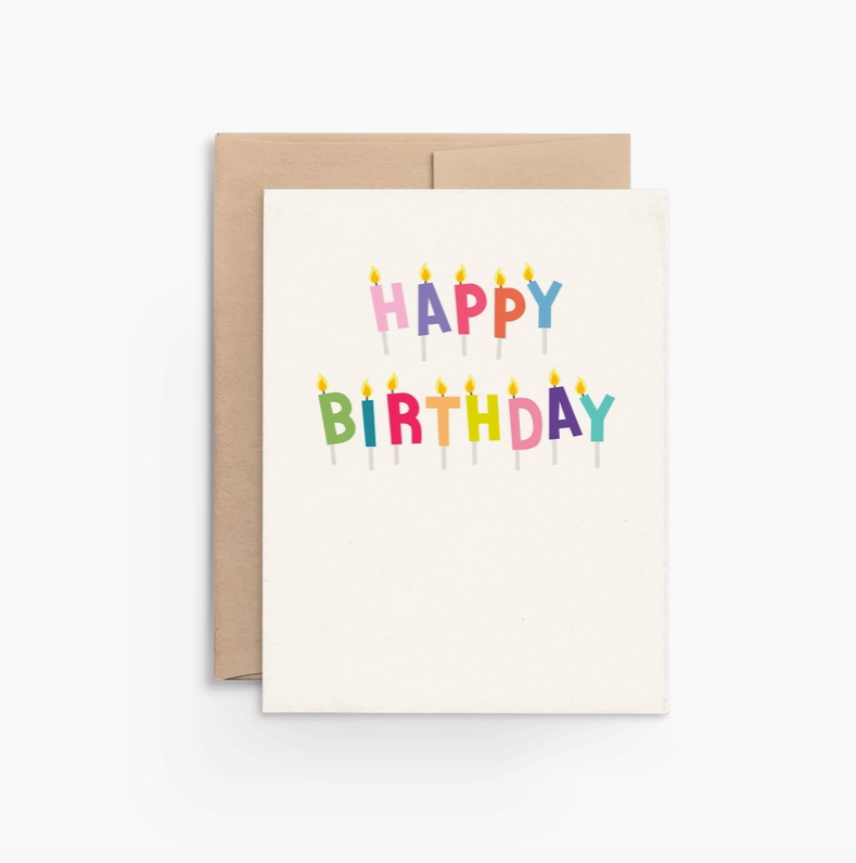 Happy Birthday Letter Candle Card