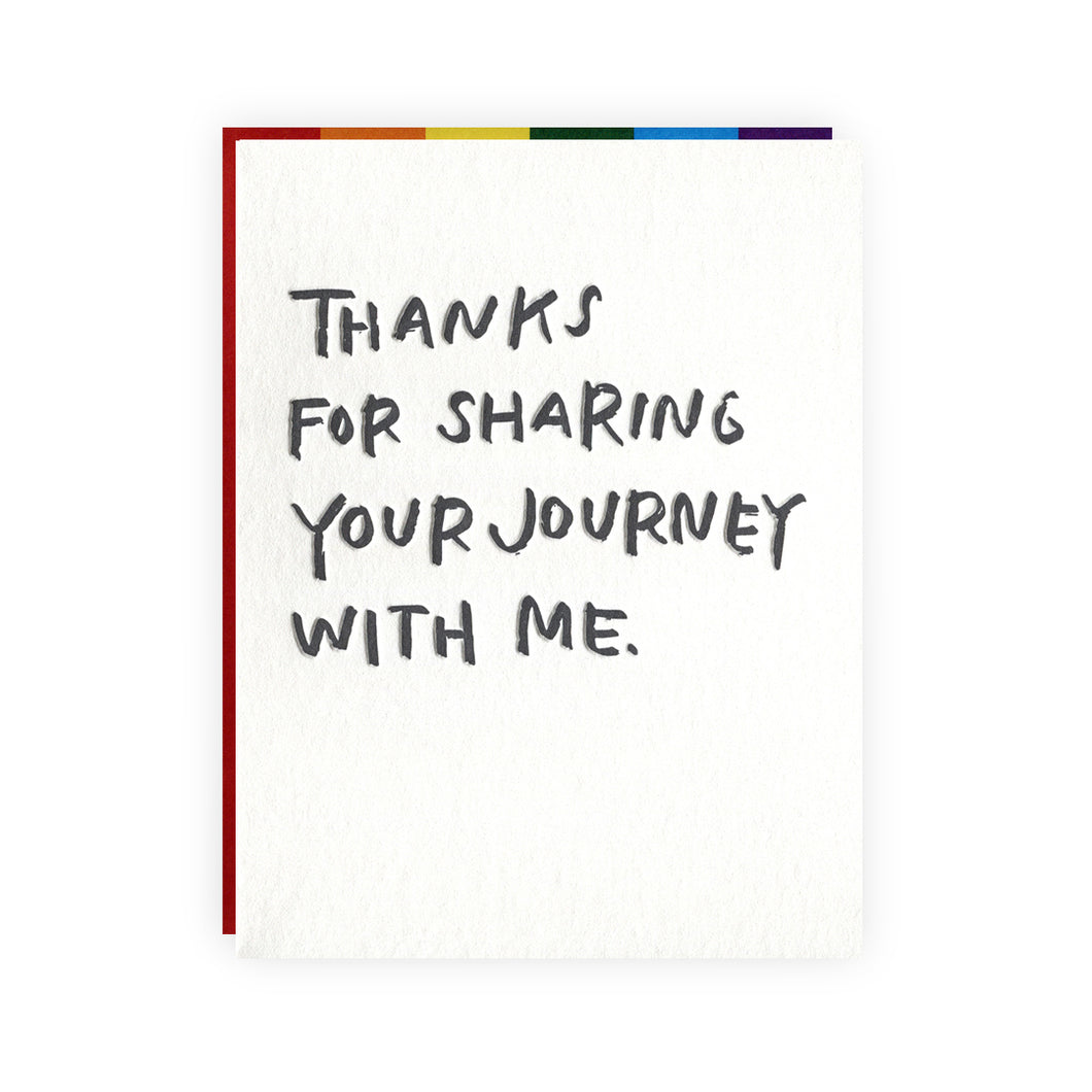 Thanks for Sharing Your Journey With Me Card
