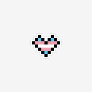 Trans Pixel Heart Sticker