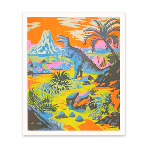 Neon Dinosaur - Risograph Print