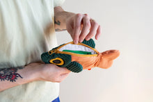 Load image into Gallery viewer, The Fish Pouch - Coral/Dark Green