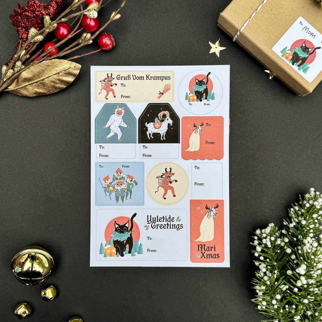 Holiday Monsters Gift Tag Sheet