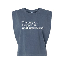 Load image into Gallery viewer, The Only A.I. I Support is Anal Intercourse Muscle Crop T-Shirt