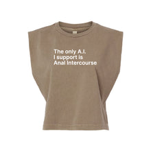 Load image into Gallery viewer, The Only A.I. I Support is Anal Intercourse Muscle Crop T-Shirt