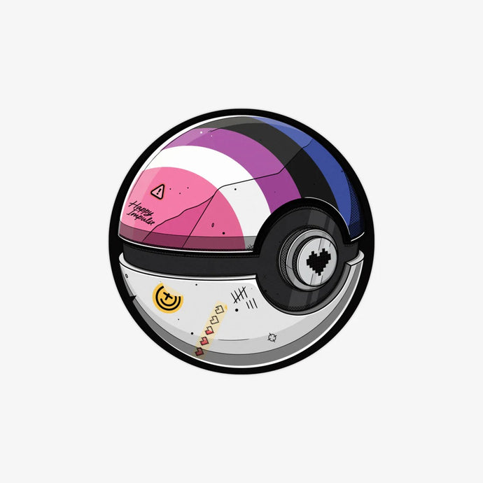 Genderfluid Poke Ball Sticker
