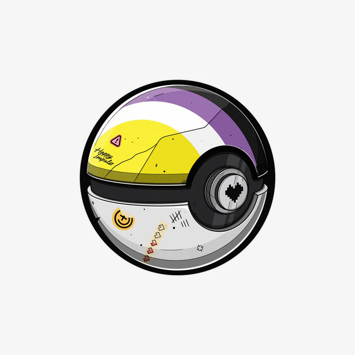Nonbinary Poke Ball Sticker