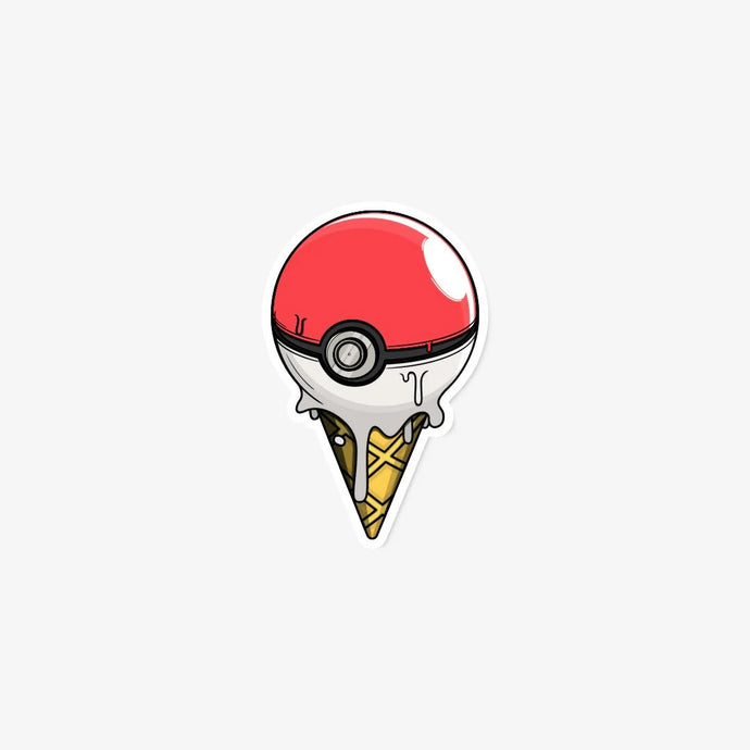 Poke Ball Ice Cream Sticker
