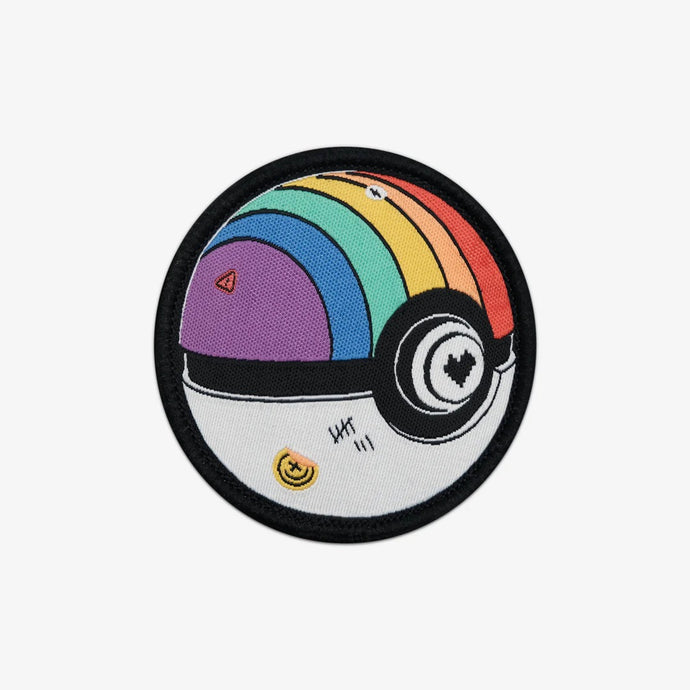 Rainbow Poke Ball - Iron On Patch