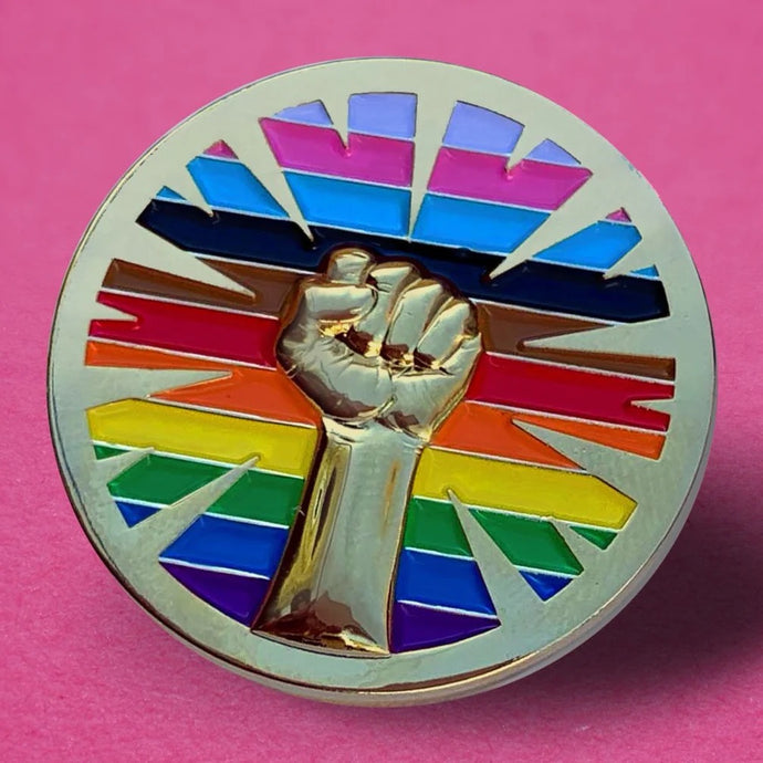 Inclusive Pride Resist Fist Enamel Pin