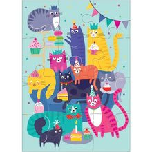 Load image into Gallery viewer, Cat Party - Puzzle Greeting Card