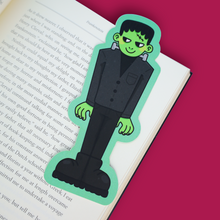 Load image into Gallery viewer, Green Stitched Spooky Monster Literary Bookmark