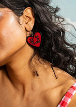 Load image into Gallery viewer, Eat the Rich Heart Earrings