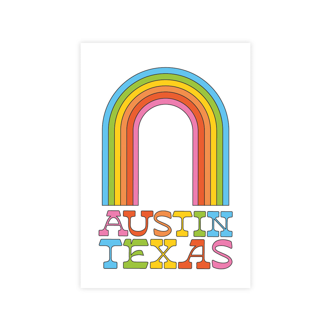 Austin, Texas Rainbow Postcard
