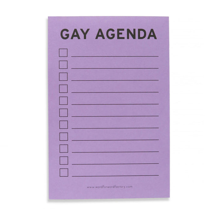 GAY AGENDA Notepad Checklist