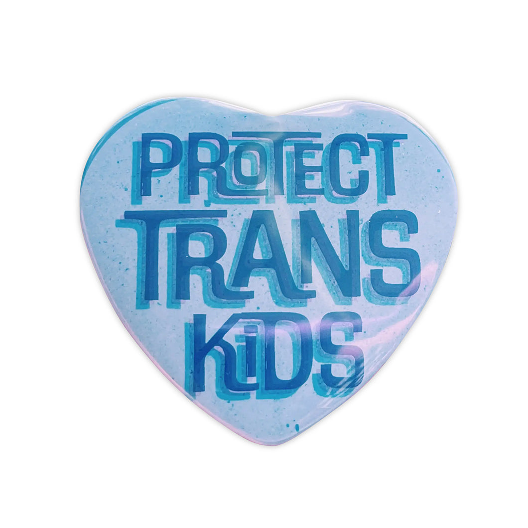 Protect Trans Kids Heart Button