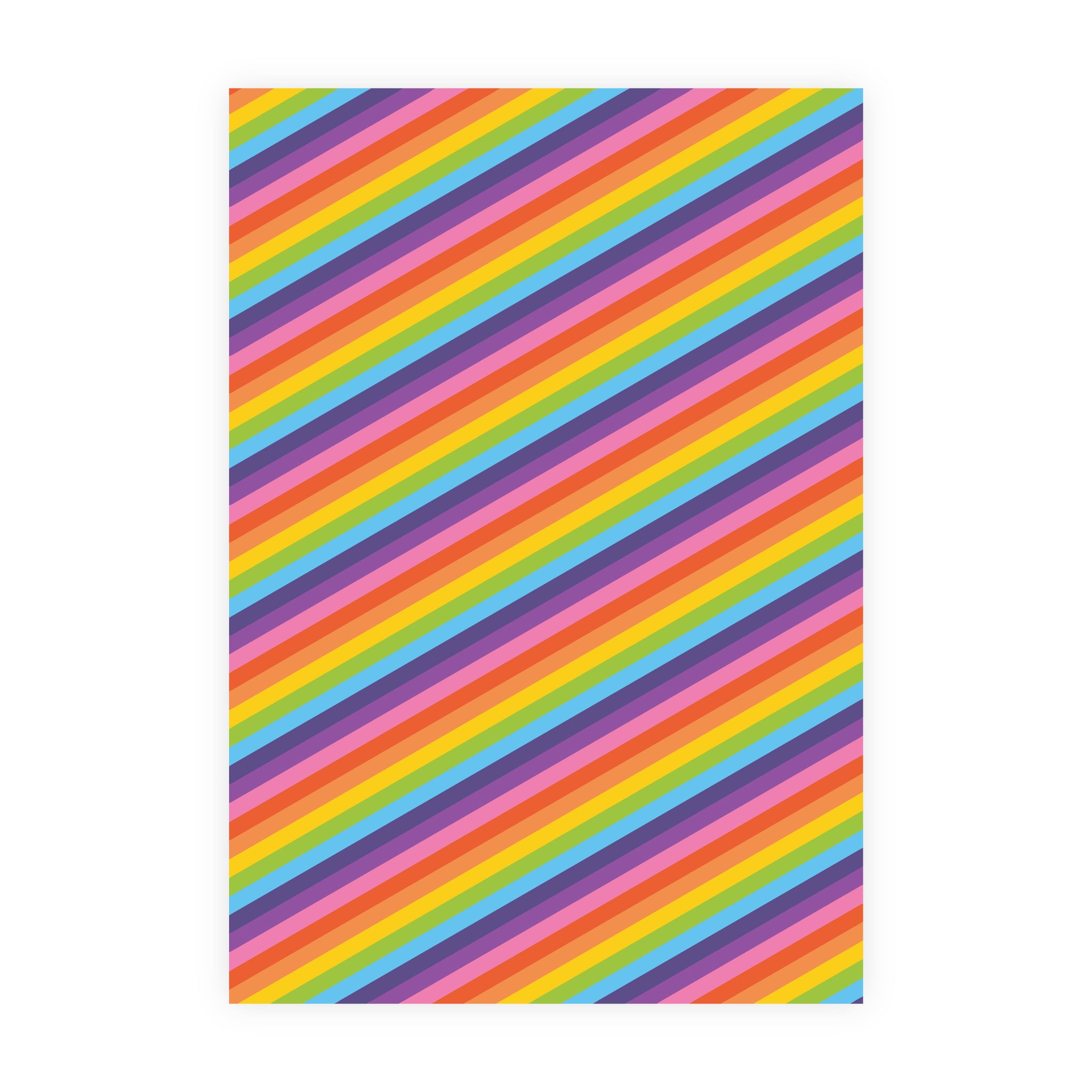 Decor Store 6 Sheet Wrapping Paper Rainbow Stripe Pattern All